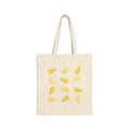 Lemon Pattern Cotton Tote Bag — Yellow Citrus Canvas Shopper