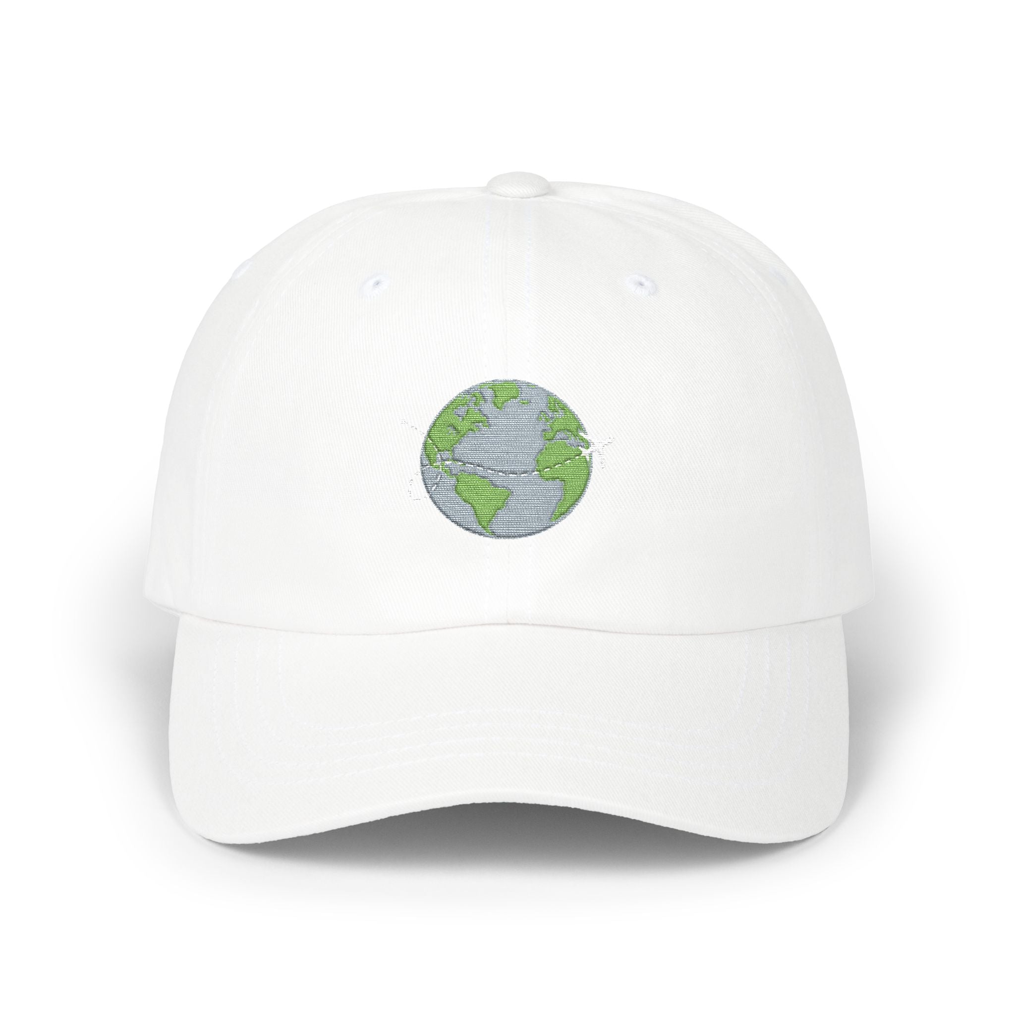 Earth Sequin — Sparkling Globe Embroidered Baseball Hat
