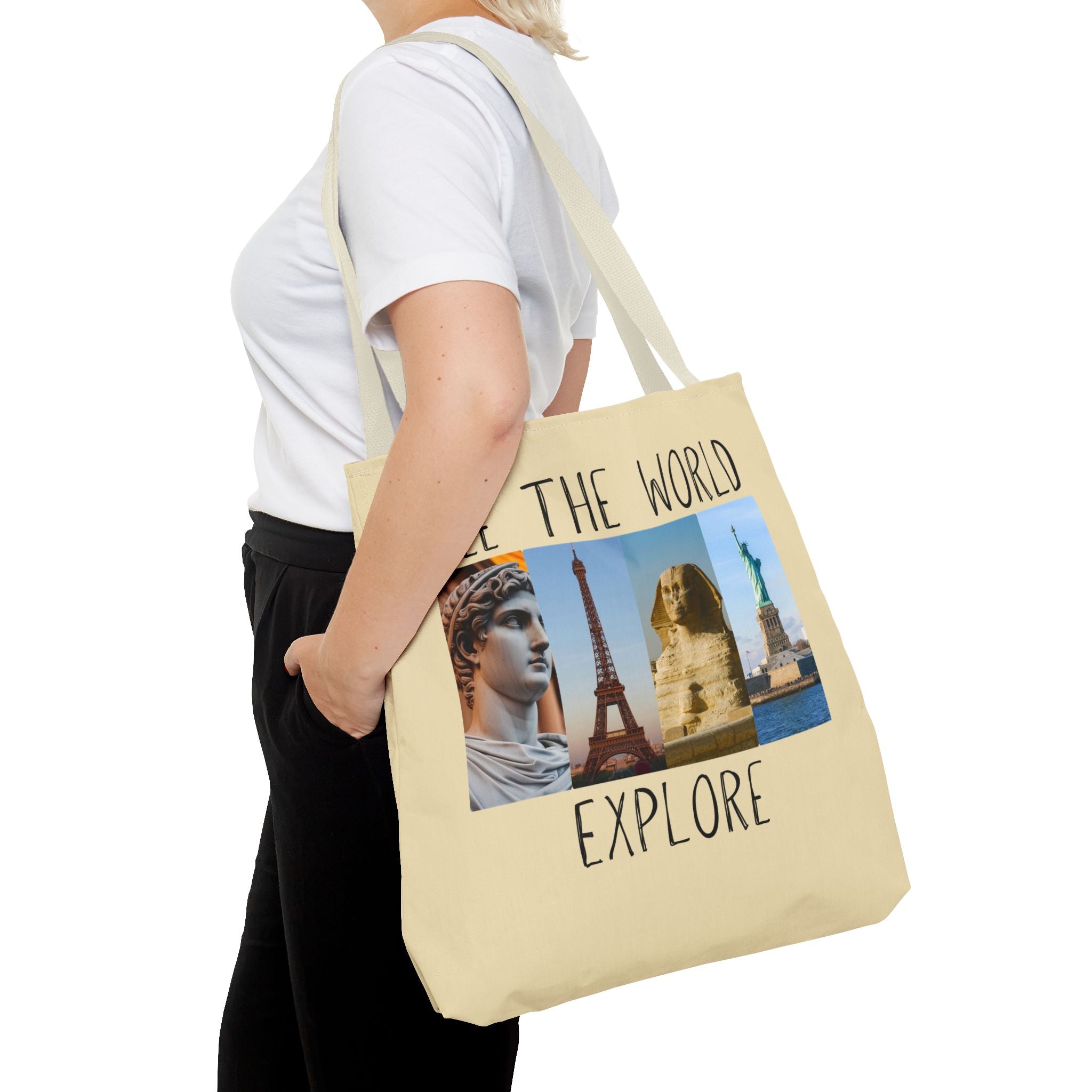 See The World Explore Tote Bag | Travel Landmarks Collage