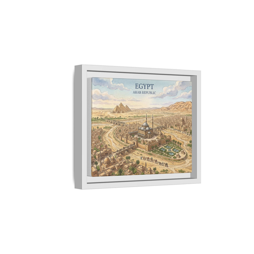 Egypt Vintage Travel Poster Matte Canvas Framed