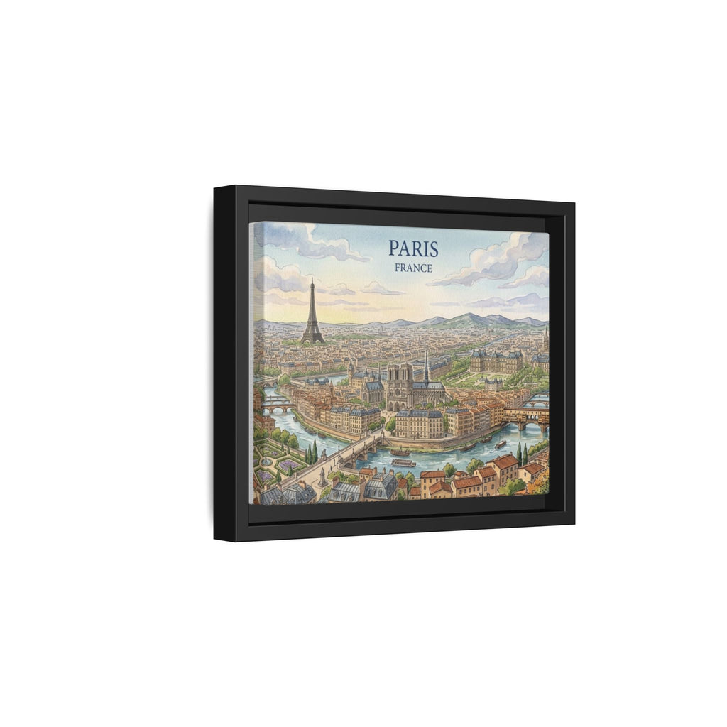 Paris Scenic Matte Canvas Framed Wall Art