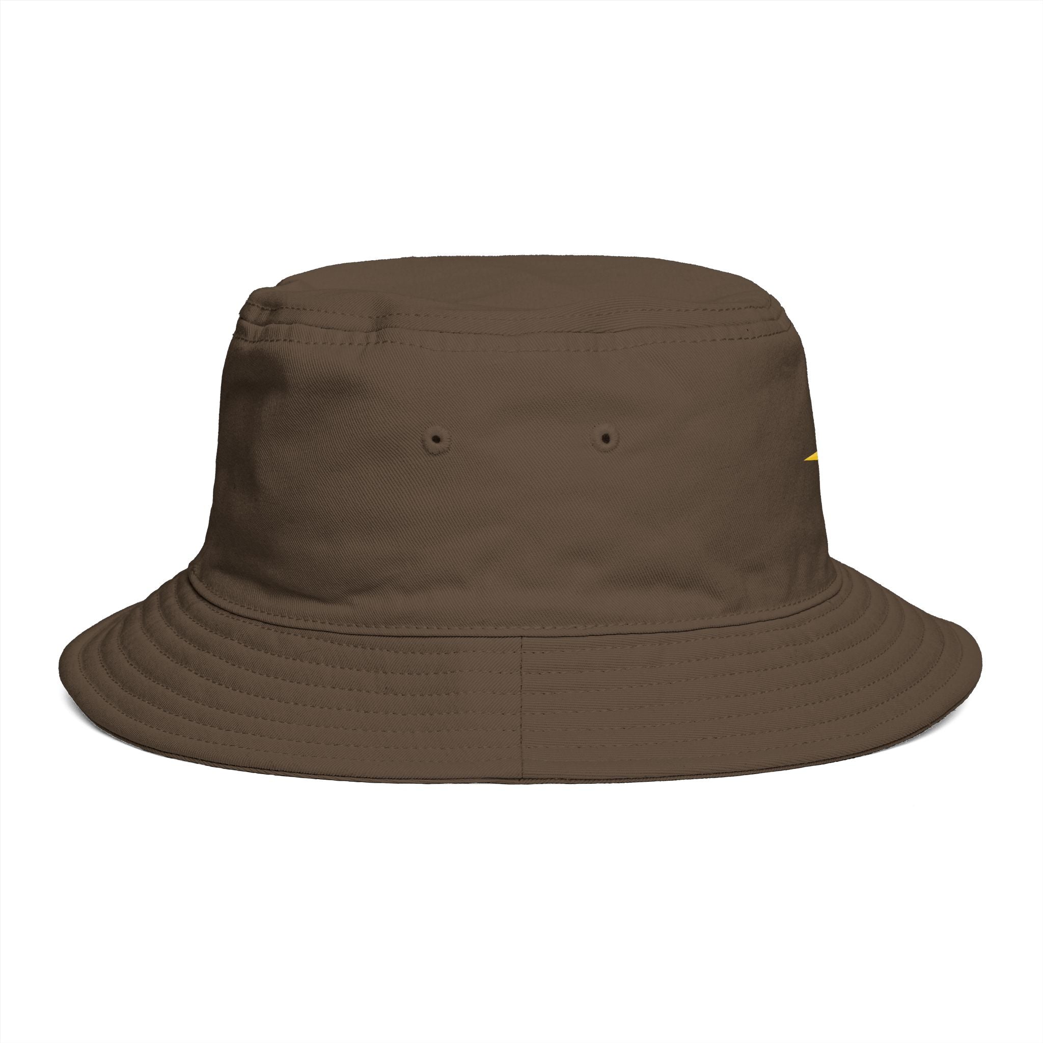 Golden Compass Star Bucket Hat — Brown Embroidered Travel Sun Hat