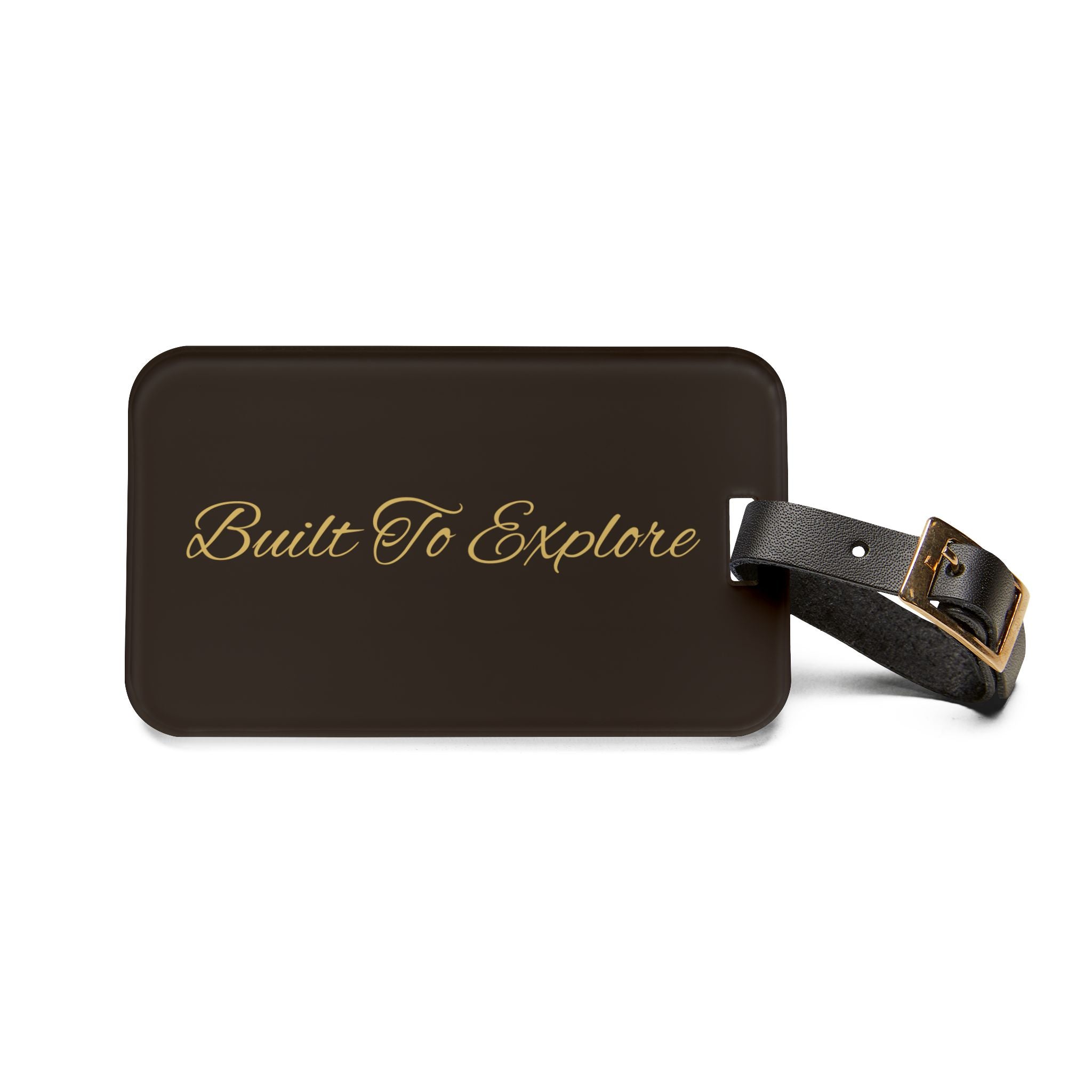 Luggage Tag — 'Built To Explore' Leather Travel ID Tag