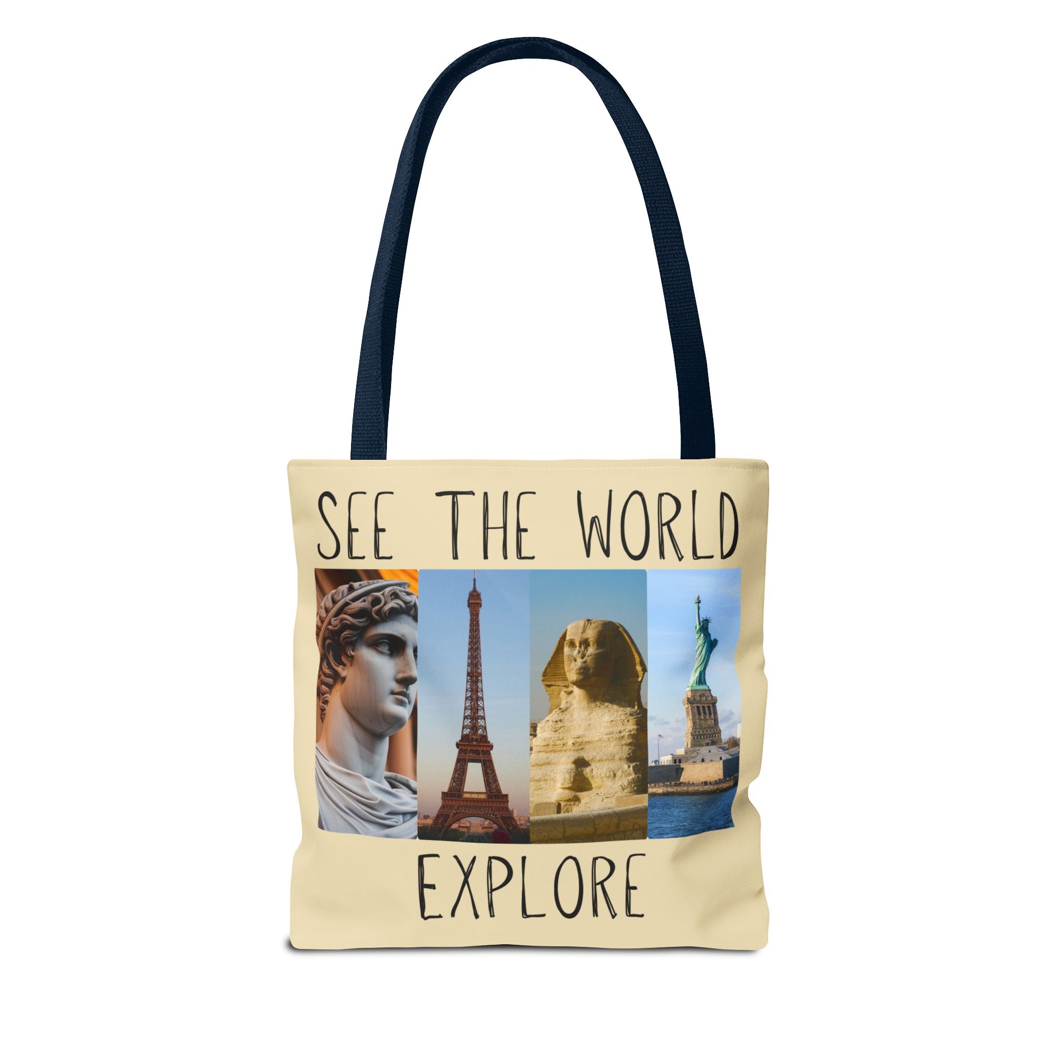 See The World Explore Tote Bag | Travel Landmarks Collage