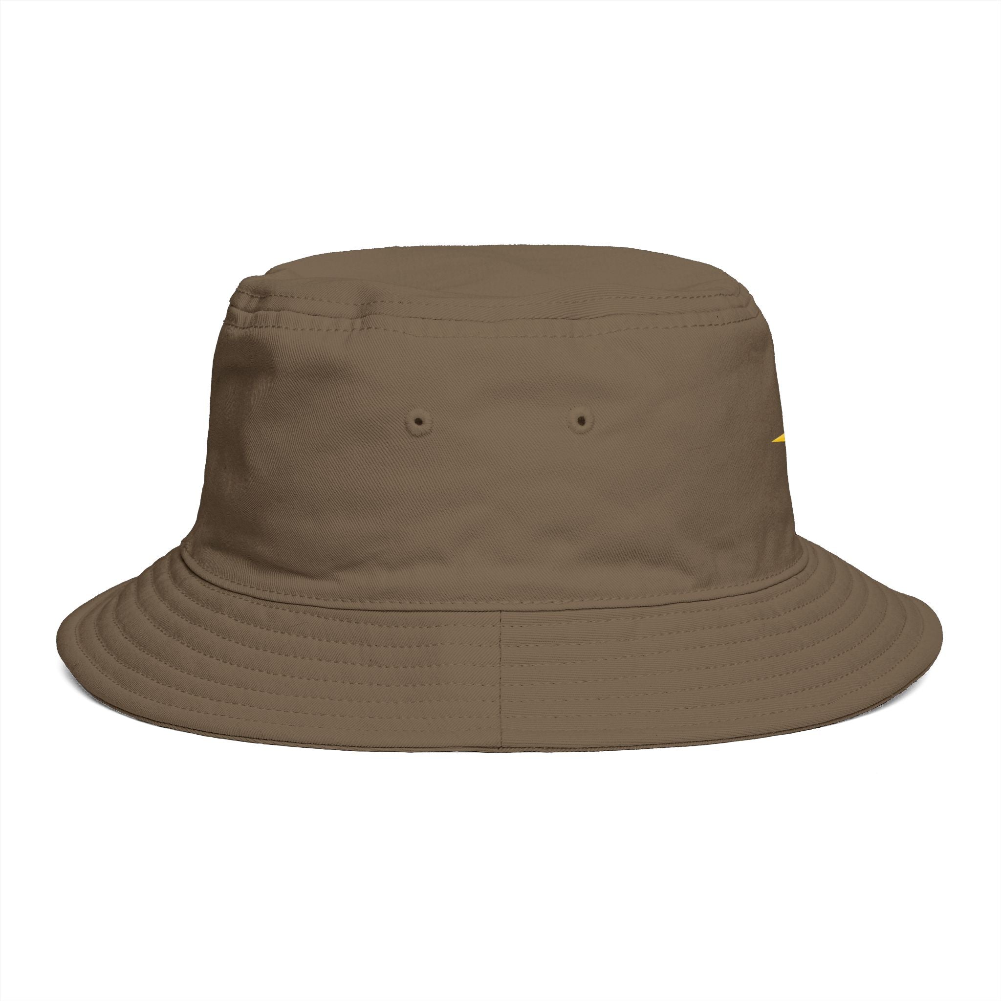 Golden Compass Star Bucket Hat — Brown Embroidered Travel Sun Hat