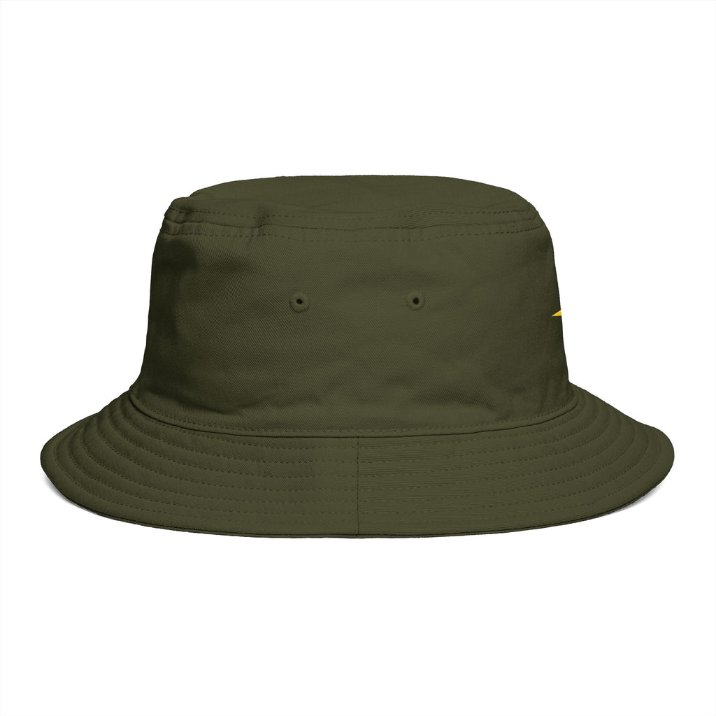 Golden Compass Star Bucket Hat — Brown Embroidered Travel Sun Hat