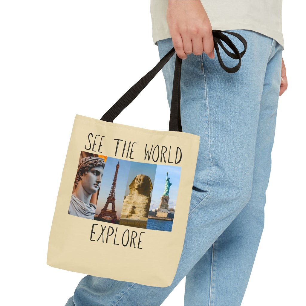 See The World Explore Tote Bag | Travel Landmarks Collage
