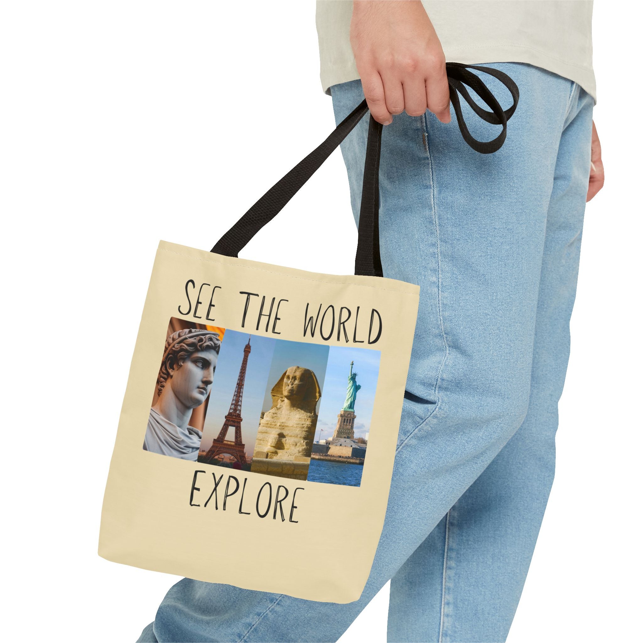 See The World Explore Tote Bag | Travel Landmarks Collage