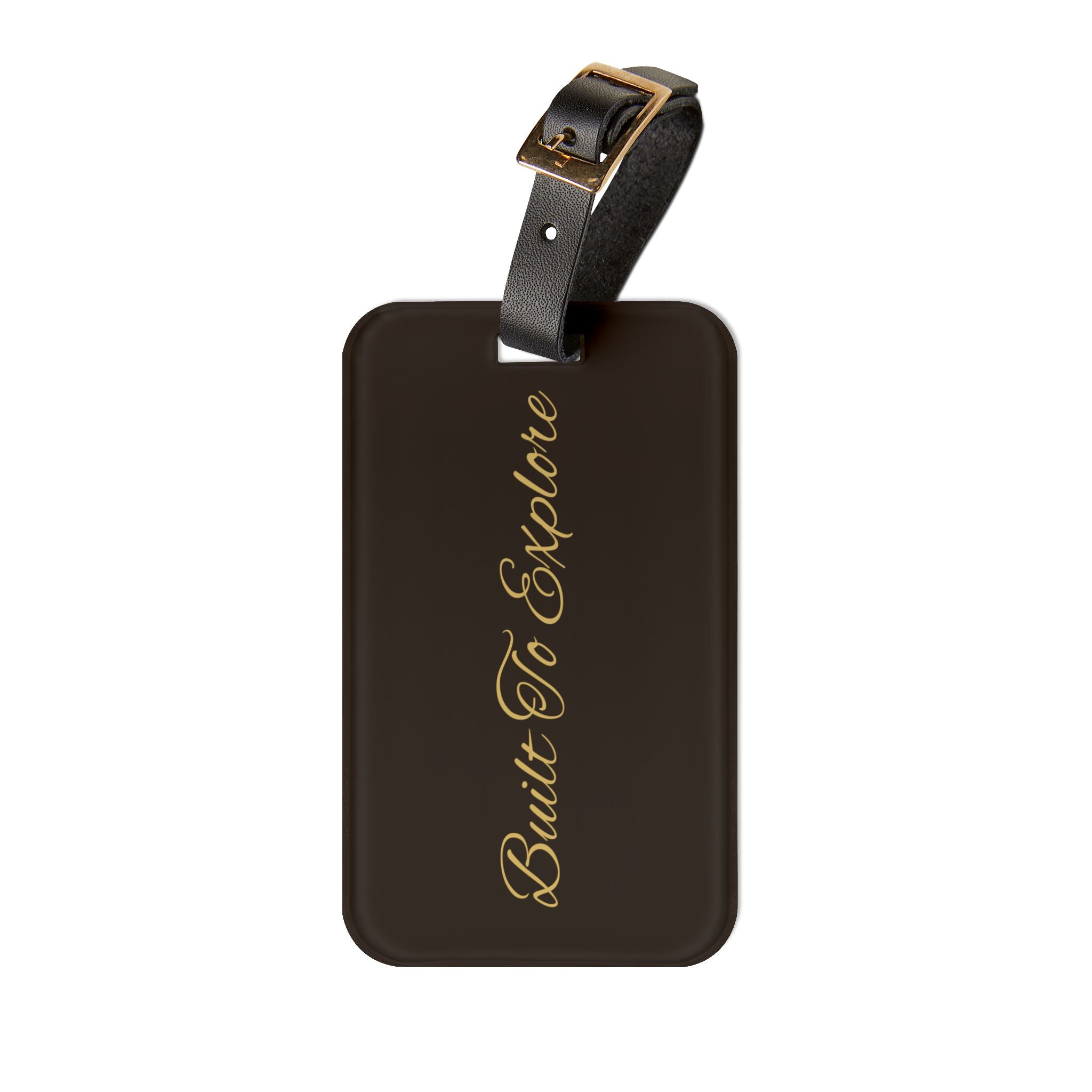 Luggage Tag — 'Built To Explore' Leather Travel ID Tag