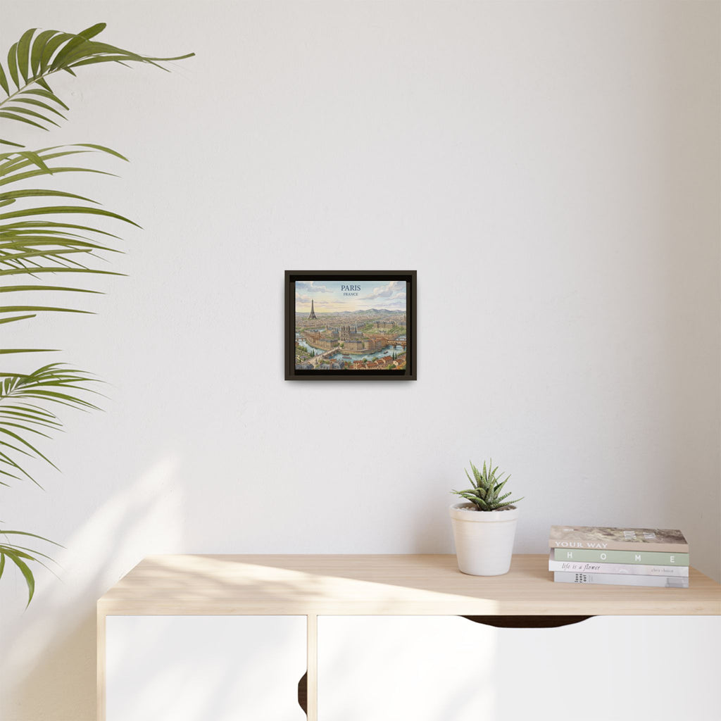 Paris Scenic Matte Canvas Framed Wall Art
