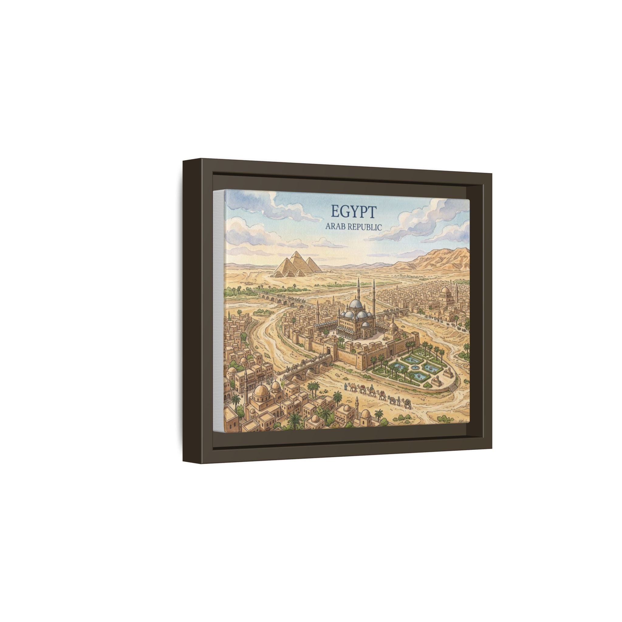 Egypt Vintage Travel Poster Matte Canvas Framed