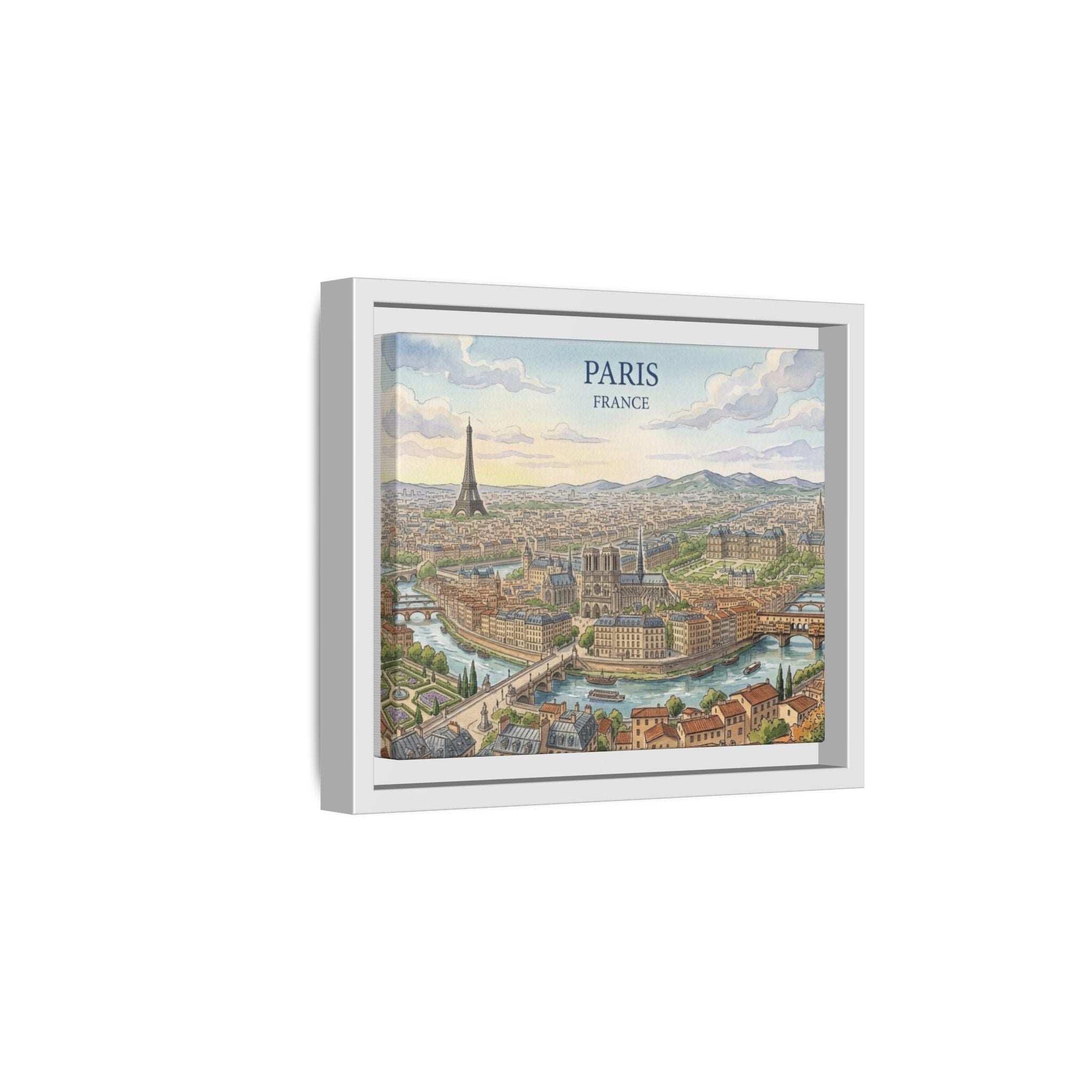 Paris Scenic Matte Canvas Framed Wall Art