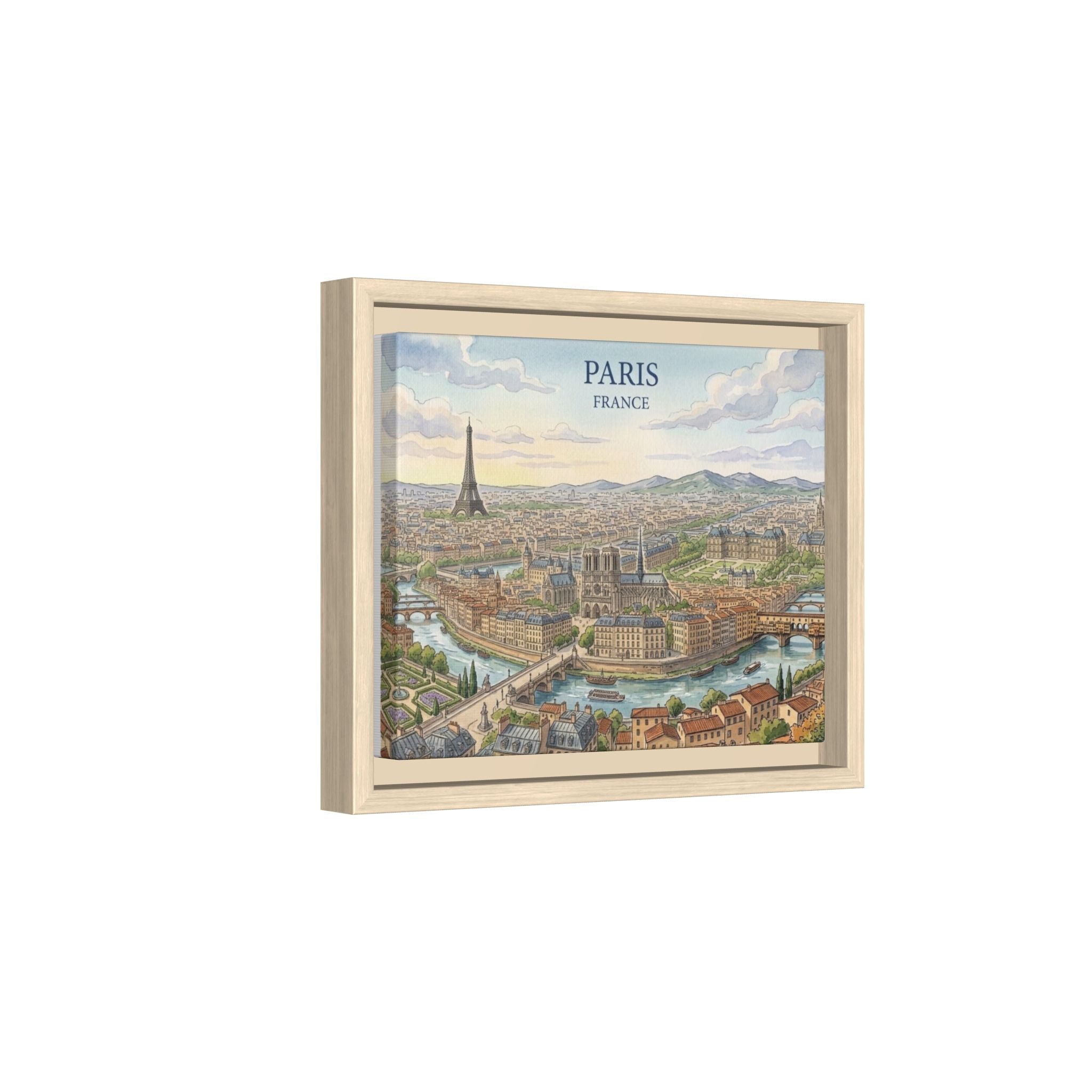 Paris Scenic Matte Canvas Framed Wall Art