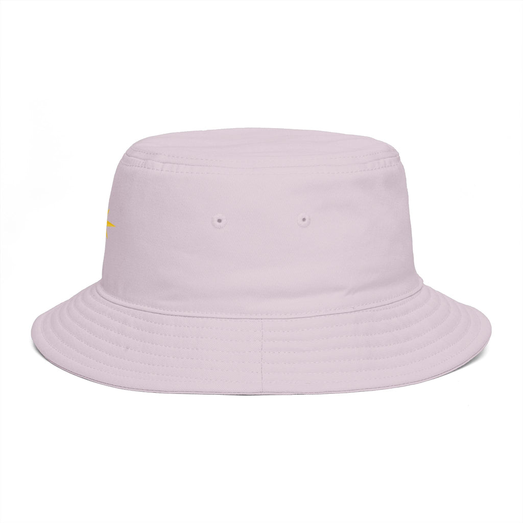 Golden Compass Star Bucket Hat — Brown Embroidered Travel Sun Hat