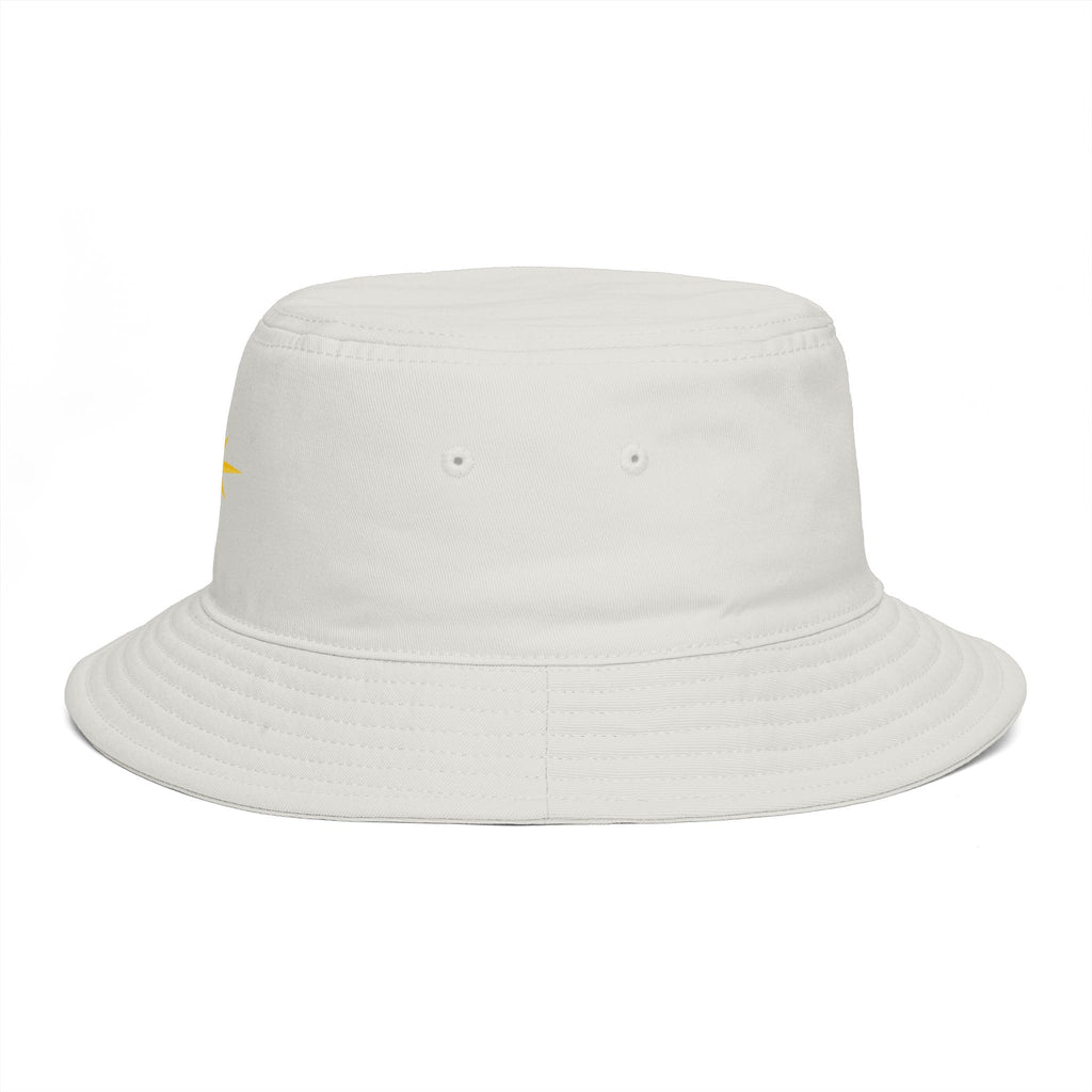 Golden Compass Star Bucket Hat — Brown Embroidered Travel Sun Hat