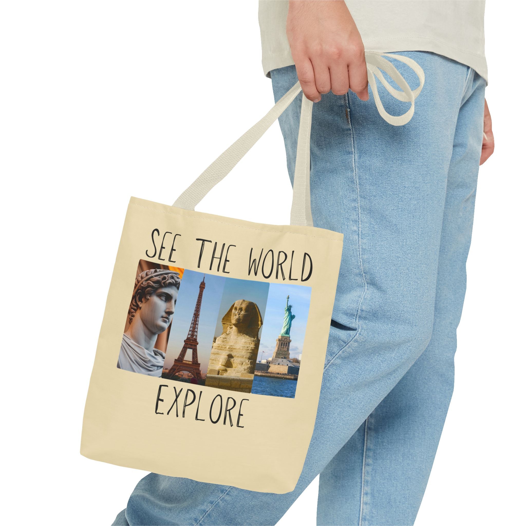 See The World Explore Tote Bag | Travel Landmarks Collage