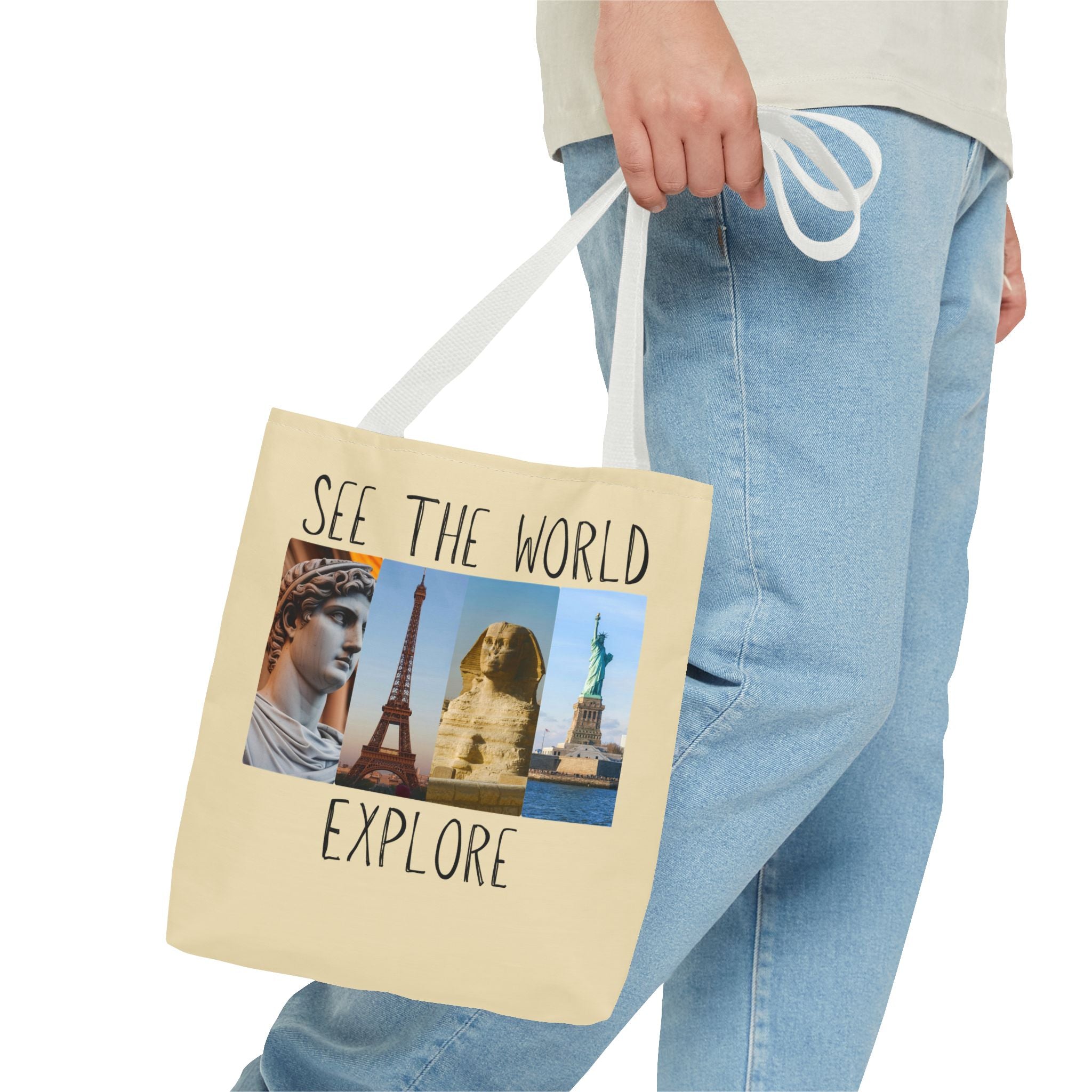 See The World Explore Tote Bag | Travel Landmarks Collage