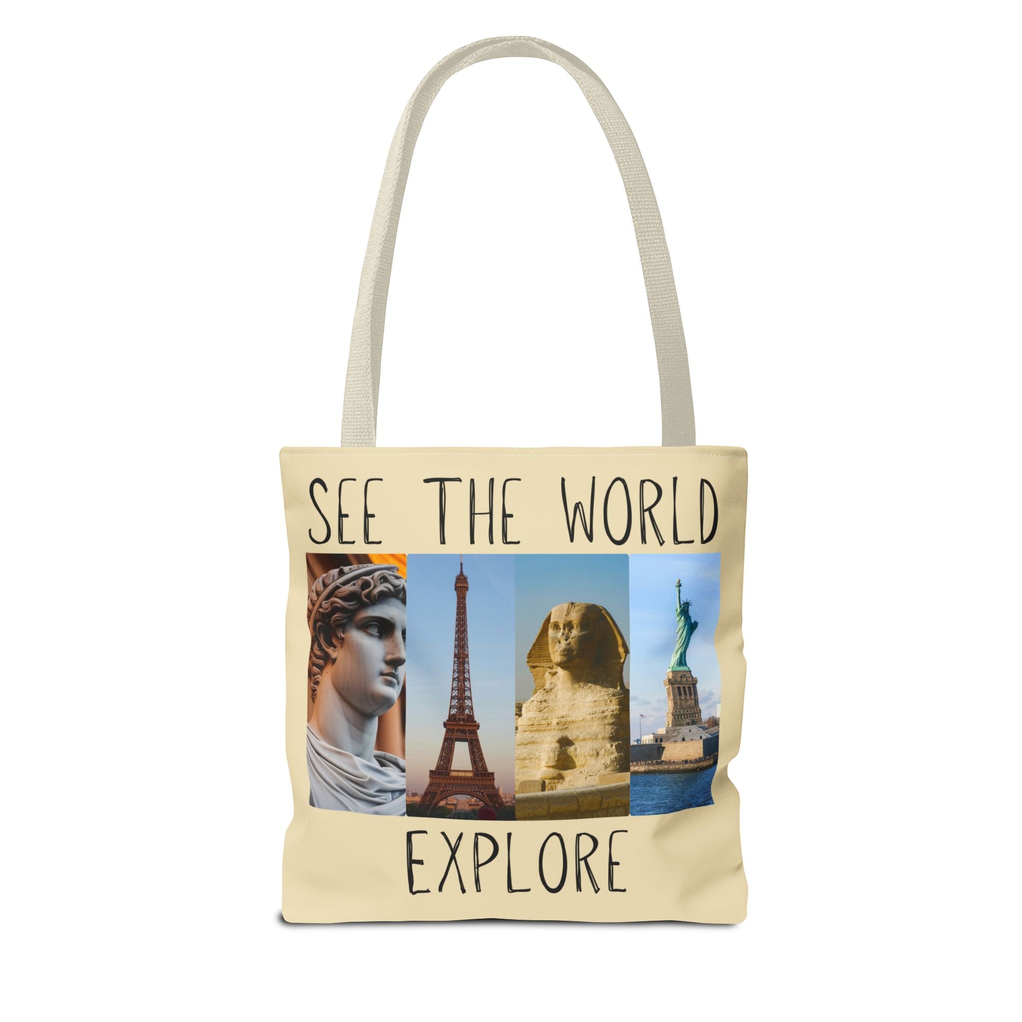 See The World Explore Tote Bag | Travel Landmarks Collage