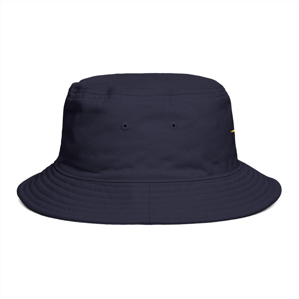 Golden Compass Star Bucket Hat — Brown Embroidered Travel Sun Hat