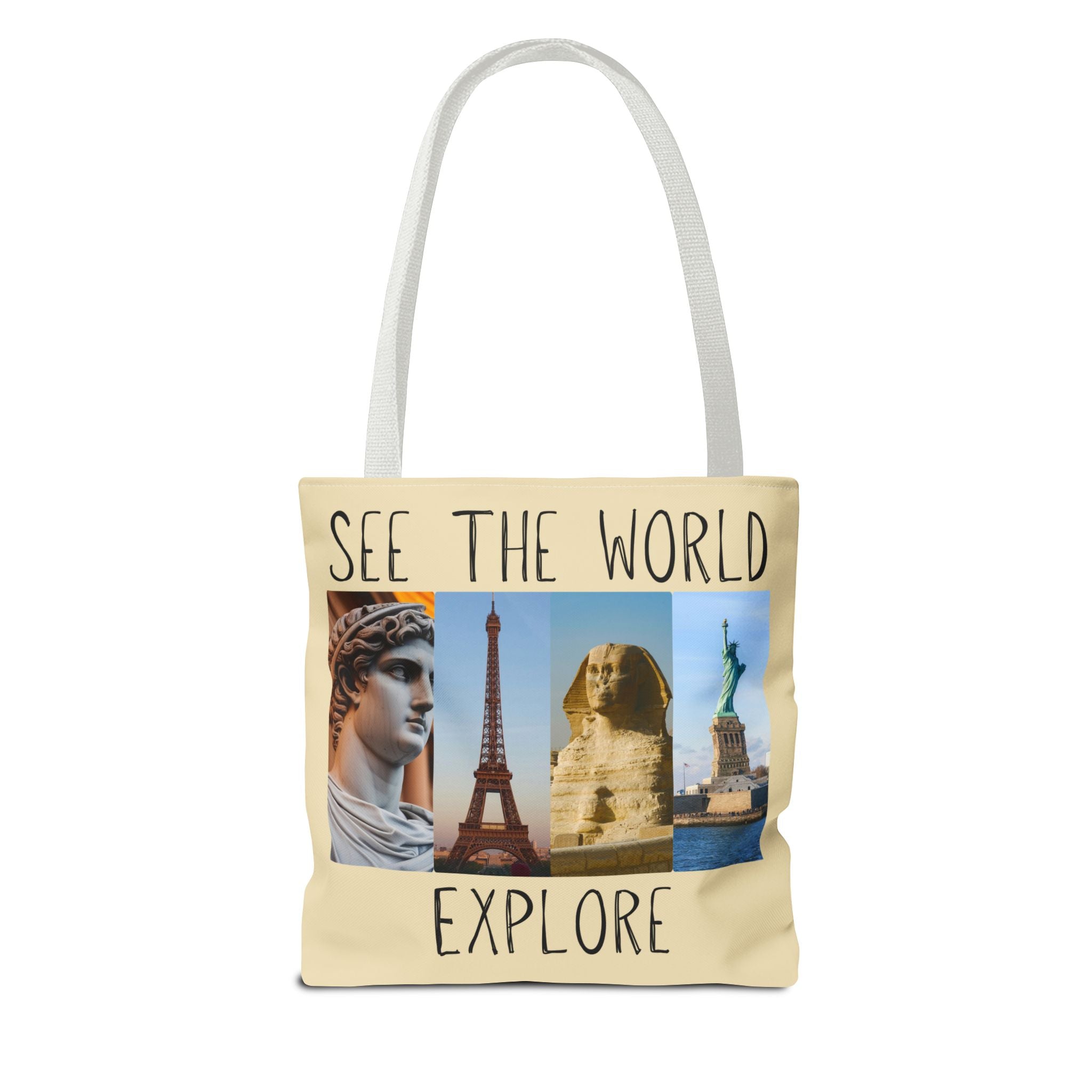 See The World Explore Tote Bag | Travel Landmarks Collage