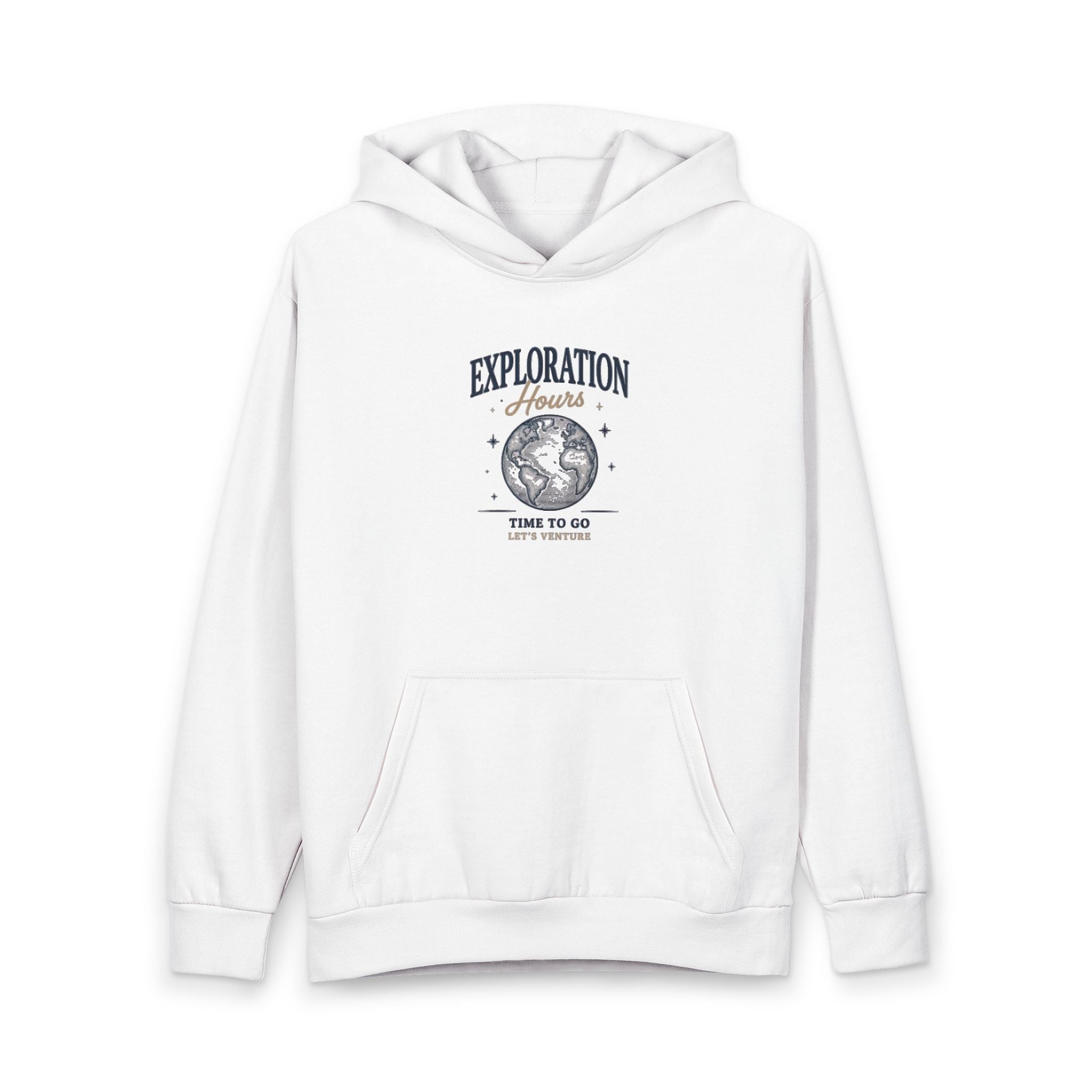 Exploration Ahead Hoodie — Vintage Globe Adventure Pullover