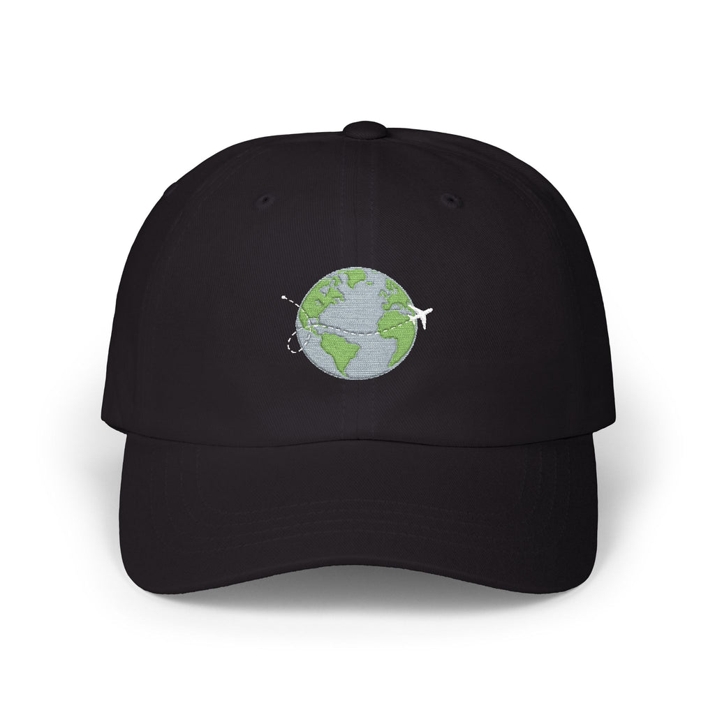 Earth Sequin — Sparkling Globe Embroidered Baseball Hat