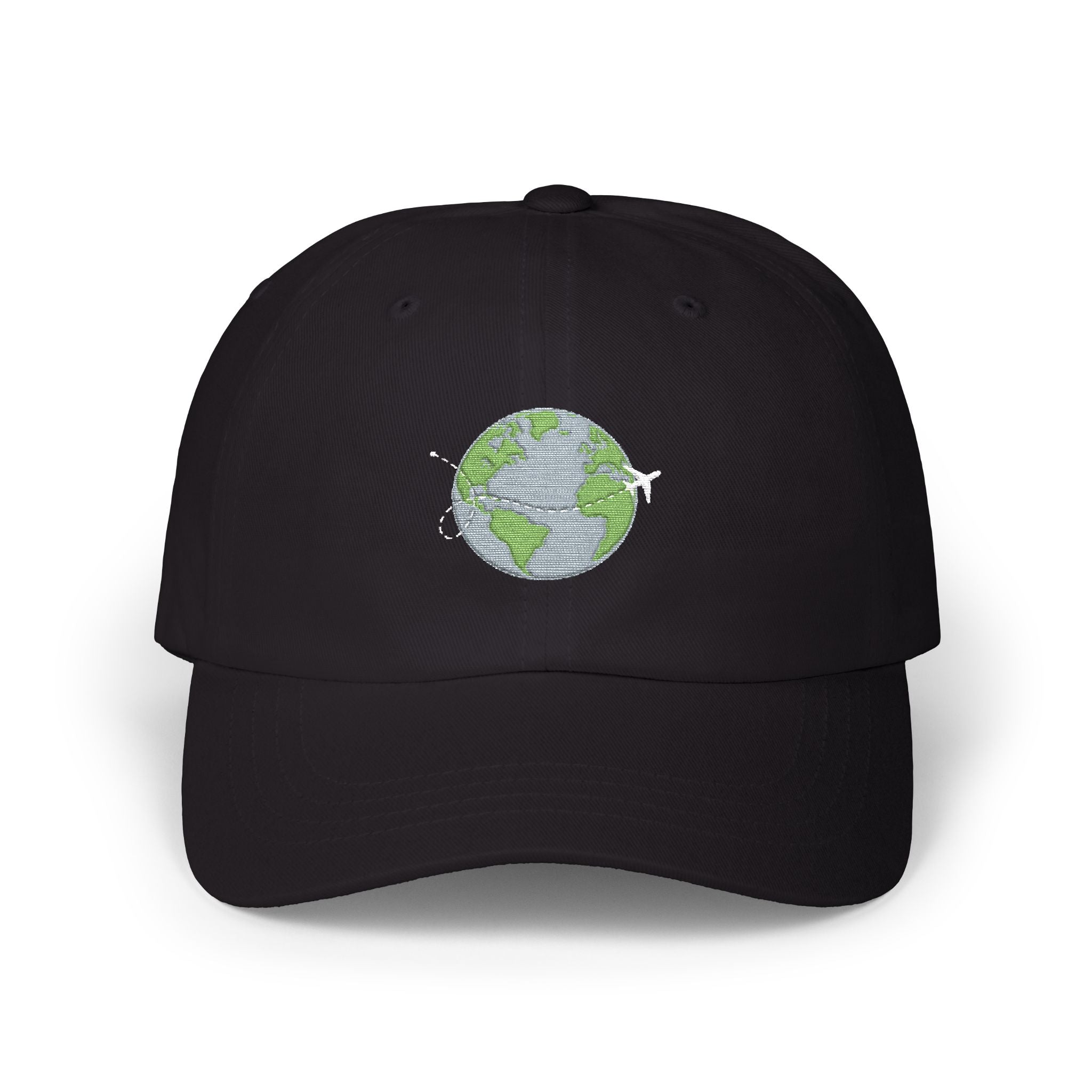 Earth Sequin — Sparkling Globe Embroidered Baseball Hat