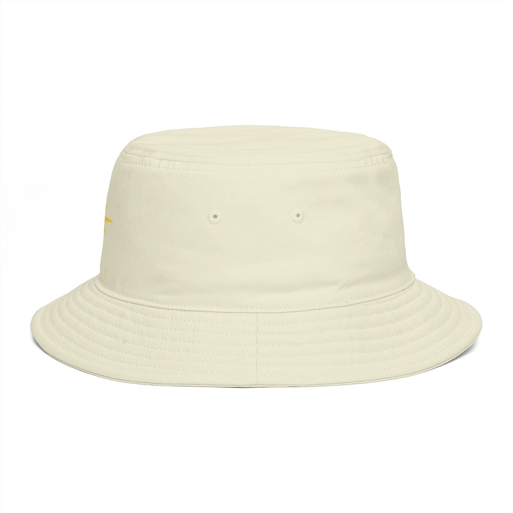 Golden Compass Star Bucket Hat — Brown Embroidered Travel Sun Hat