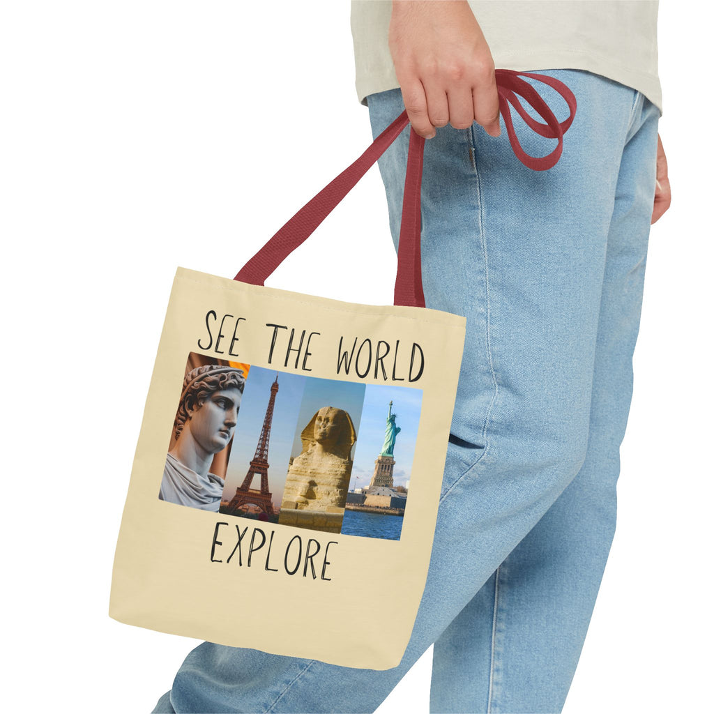 See The World Explore Tote Bag | Travel Landmarks Collage